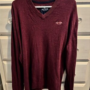 Hollister Burgundy Knit Sweater XXL